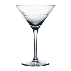 The Vintage List Pair of Crystal Martini Glasses with Spears Design