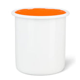 Enamel Utensil Holder in Bright White / Orange Flame, British Colour Standard