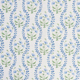 Mews Furnishings Iznik Vine Cornish Blue & Green Floral Fabric