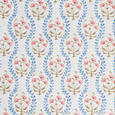 Mews Furnishings Iznik Vine Blue & Pink Floral Fabric