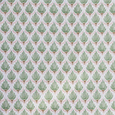 Mews Furnishings Tulips in Moss Green & Pink Fabric