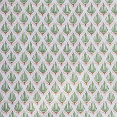 Mews Furnishings Tulips in Moss Green & Pink Fabric
