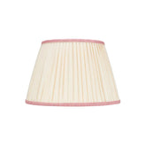 Rosana Lonsdale Pleated Ivory Linen Lampshade with Pink Coloured Trim