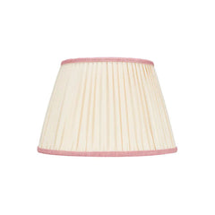 Rosana Lonsdale Pleated Ivory Linen Lampshade with Pink Coloured Trim