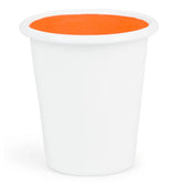 Set of 4 Enamel Tumblers in Bright White / Orange Flame, British Colour Standard