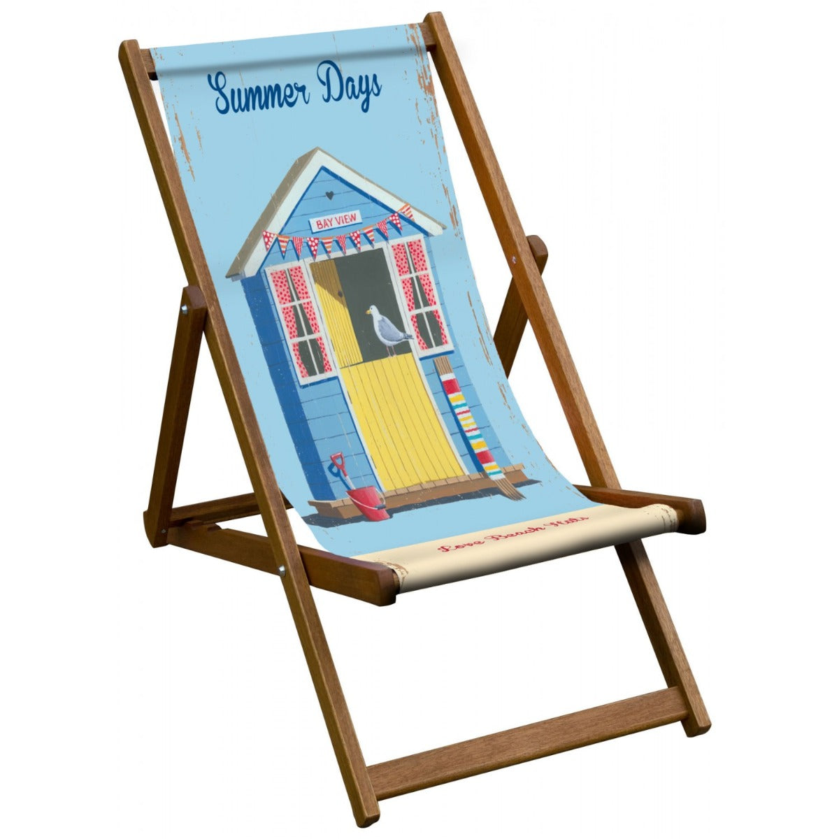 Vintage Inspired Wooden Deckchair with 'Summer Days' by Martin Wiscombe