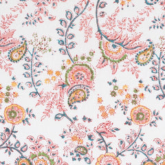 Meadow' Block Printed Pink Floral Tablecloth