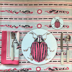 Melamine Eucalyptus Cork Printed Beetle Patterned Placemat