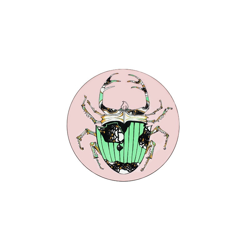 The Tiger Lily' Mint Scarab Beetle Coaster