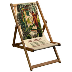 Vintage Inspired Wooden Deckchair- Water & Woods- Kew Gardens London Transport Poster