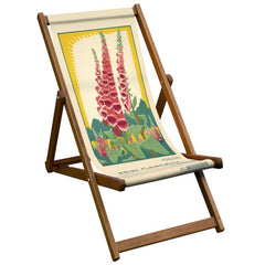 Vintage Inspired Wooden Deckchair- Foxgloves - Kew Gardens London Transport Poster