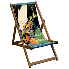 Vintage Inspired Wooden Deckchair- Go to Kew - London Transport Poster