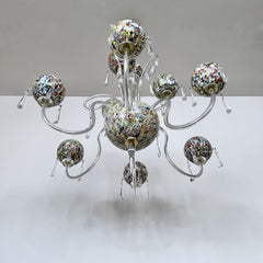 Murano Millefiori Art Glass Chandelier