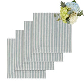 Set of 4 Blue & White Striped Table Napkins | Cass By JJ