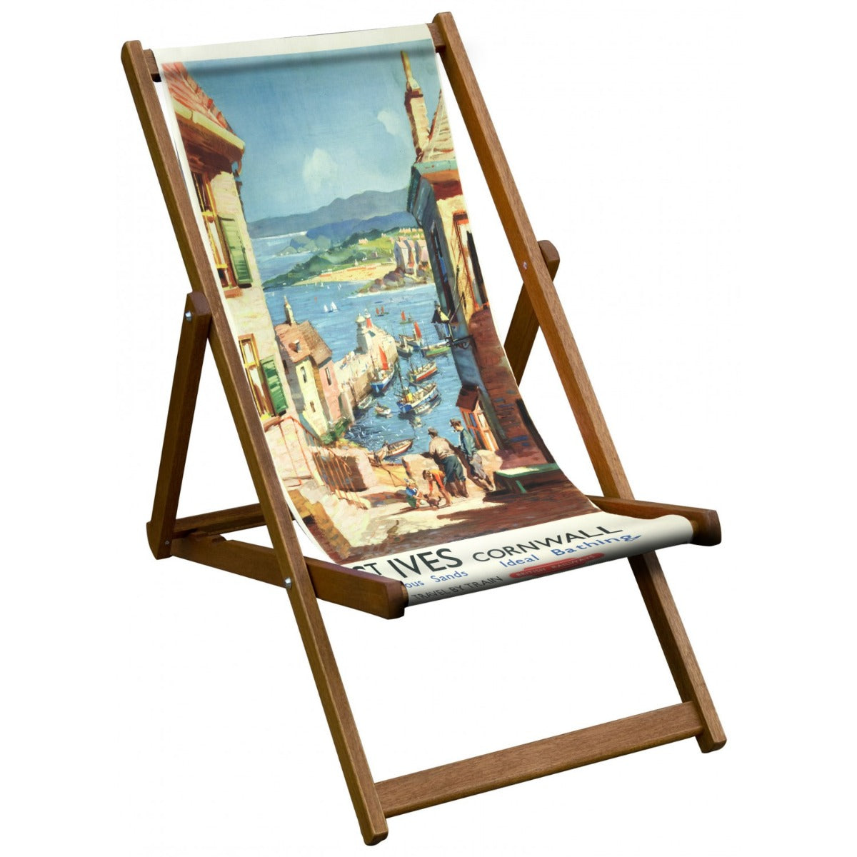 Vintage Inspired Wooden Deckchair- St.Ives Cornwall- National Railway Museum Poster