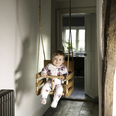 Solid Oak Personalised Baby Swing | Oak & Rope Company