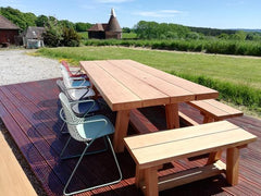 Solid Oak Garden Trestle Table