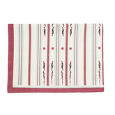 Red, Cream and Green Striped Tablecloth