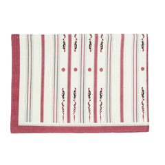 Red, Cream and Green Striped Tablecloth
