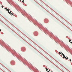 Cream and Green Striped Tablecloth