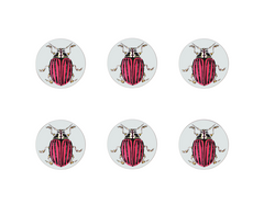 Ophelia Coasters Set of 6 (Red Beatle)