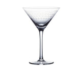 Pair of Crystal Martini Glasses with Ovals Design