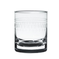 Pair of Crystal Whiskey Glasses with Oval Design