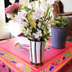 The Pandora' Red, Blue and Black Striped Handmade Tumbler