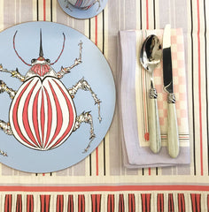 The Pandora' Blue with Red Check Napkin