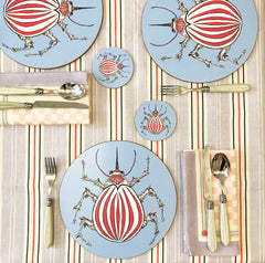 The Pandora' Blue with Red Check Napkin