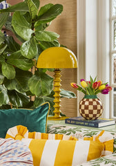 Tall Twisted Stem Lamp with Dome Shade | Mustard Yellow | Casa by JJ