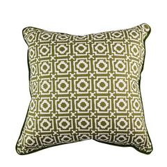 Alotablots' Cushion in Peridot Green with Peridot Velvet Back & Piping- Kelling Home