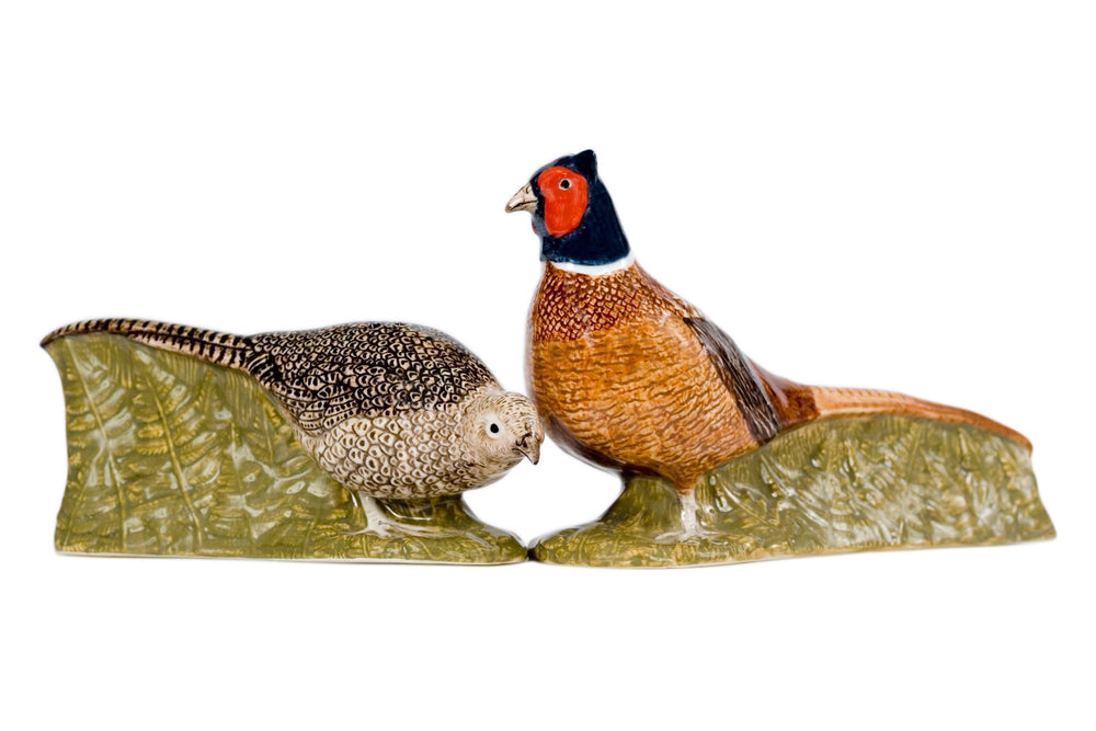 Pheasant Salt and Pepper set Quail Ceramics
