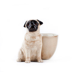 Pug with Egg Cup- Fawn
