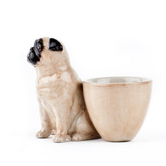 Pug with Egg Cup- Fawn