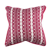 Hearts and Minds' Cushion in Raspberry with Raspberry Velvet Back & Piping- kelling Home