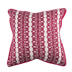 Hearts and Minds' Cushion in Raspberry with Raspberry Velvet Back & Piping- kelling Home