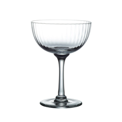 Set of 4 Crystal Champagne Saucers with Ripple Design | The Vintage List