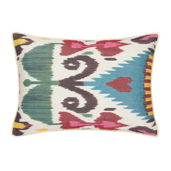 Luxury Silk Rectangular Colourful Ikat Cushion