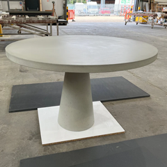 Solid Concrete Round Garden Table- Natural