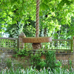 Solid Oak Personalised Round Swing | Oak & Rope Company