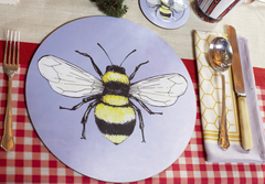Bumblebee' Lilac & Mustard Hexagonal Patterned Napkin