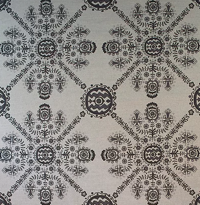 Matyo Kis (Small Print) Linen Fabric in Peat