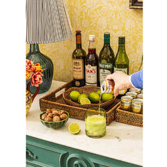 Serving Pair of Rattan Trays in Classic Brown | Casa JJ