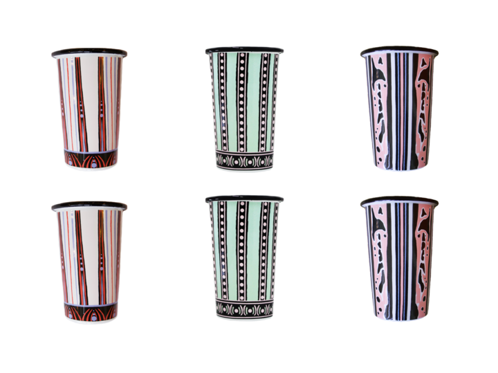 The Mix Beetle Set of 6 Handmade Tumblers Bell Hutley