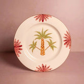 Set of 4 Hand-painted Palm Tree Motif Side Plates | Casa by JJ