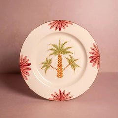Set of 4 Hand-painted Palm Tree Motif Side Plates | Casa by JJ
