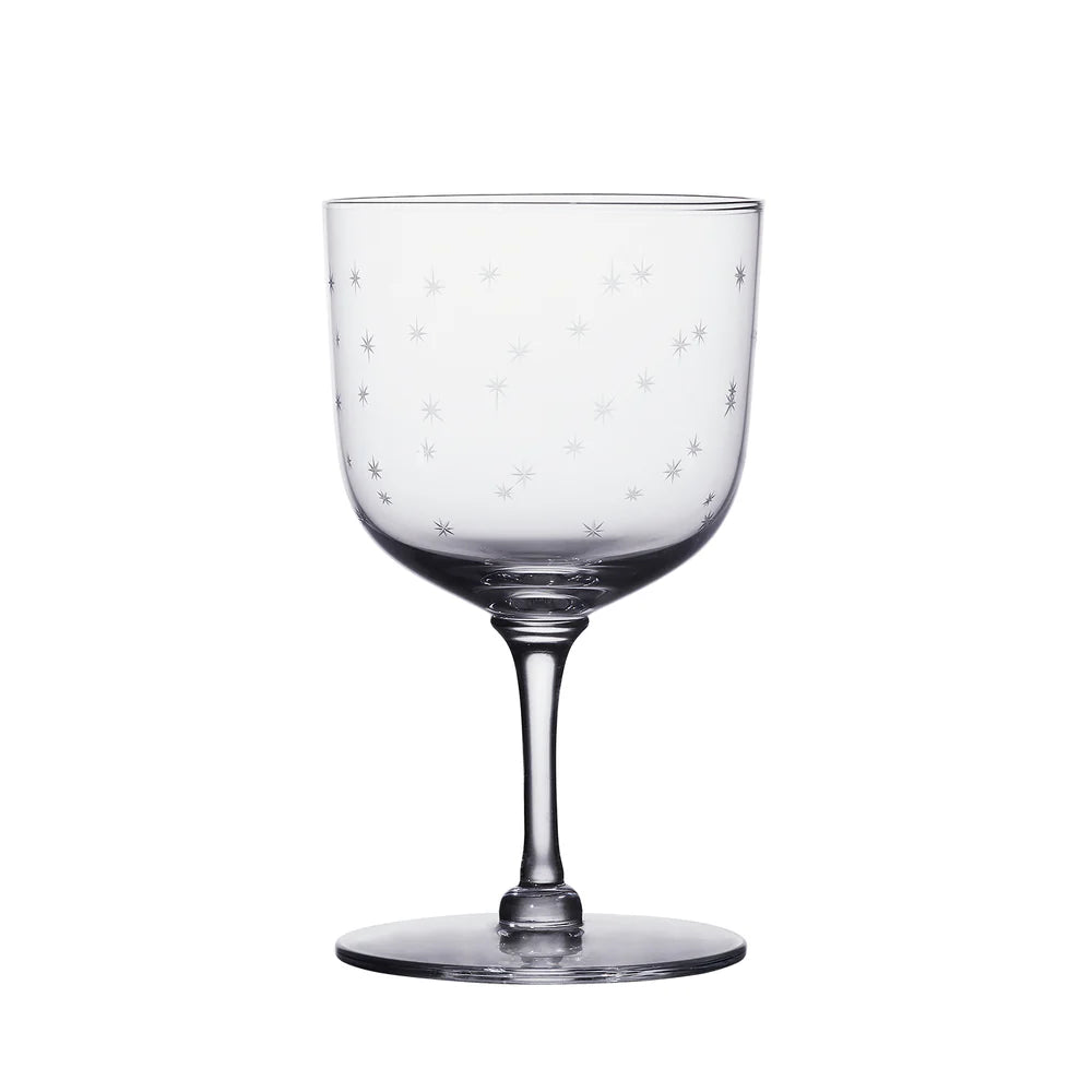Set of 4 Crystal Daphne Wine Glasses | Stars Design | Vintage List