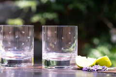 Pair of Crystal Whiskey Glasses with Star Design