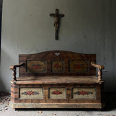 Superb Decorative Painted Antique Box Bench | John Cornall